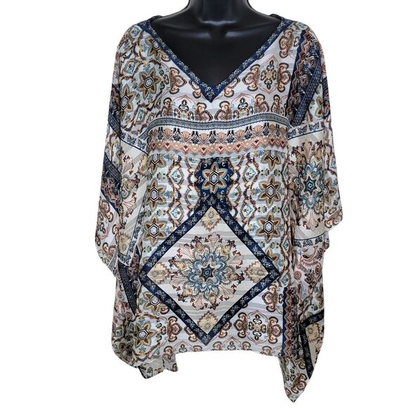 Simply Noelle Nwt boho satin poncho top One Size Osfm - Picture 1 of 6
